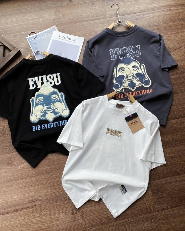 Evisu Fushen new summer Buddha head print classic versatile casual cotton outdoo