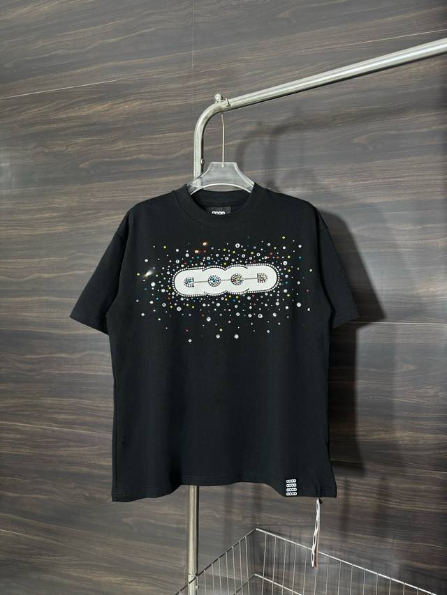 Model number: He233 Goodbrand-Round-neck short-sleeved T-shirt with colored diam