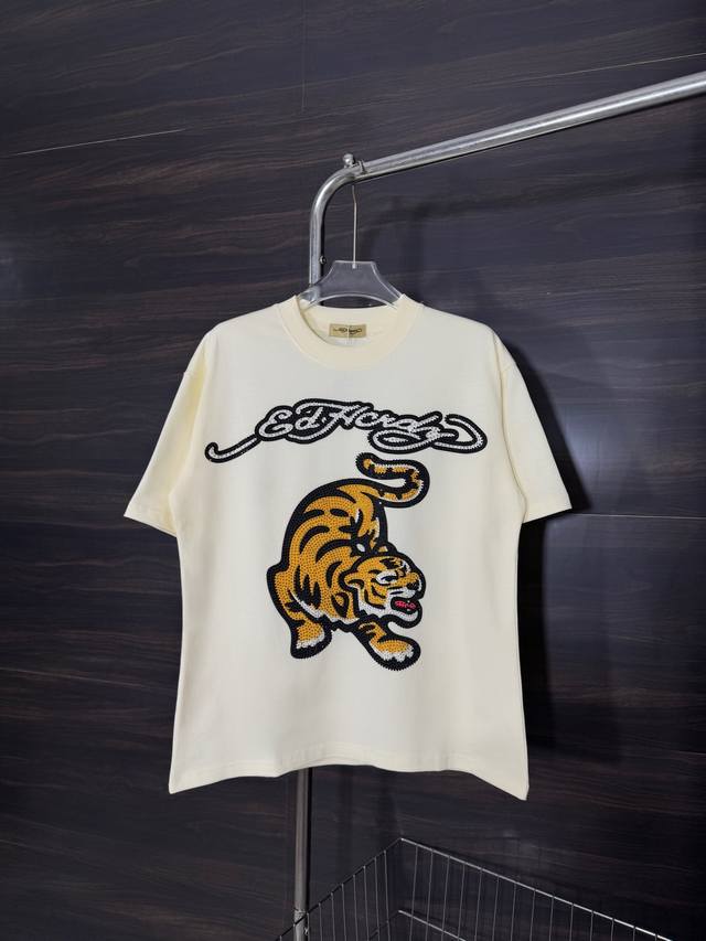 Model No.: He238 Ed Hardy Tiger Letter Hot Diamond Round Neck Short Sleeve The f