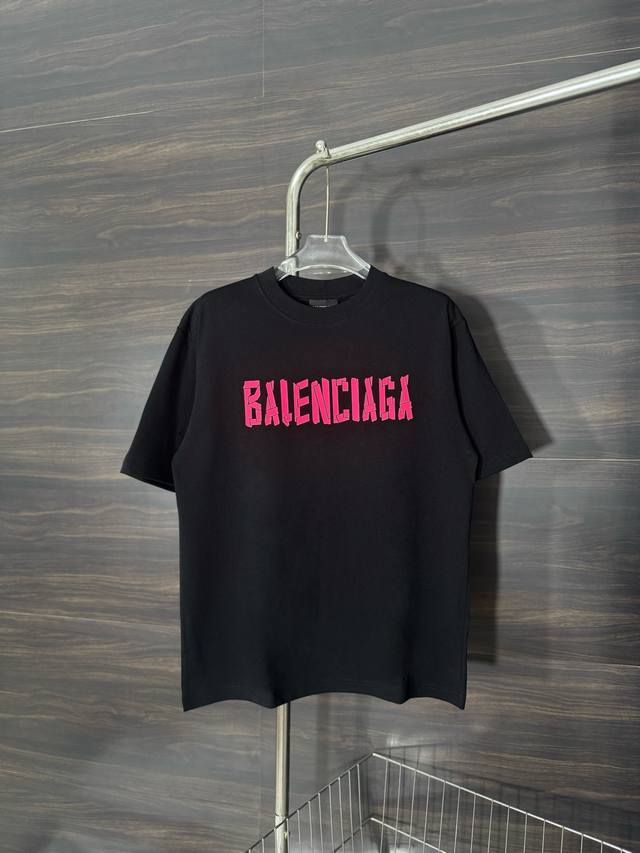 Model number: He258 Balenciaga-Balenciaga 3M embroidered round neck short sleeve