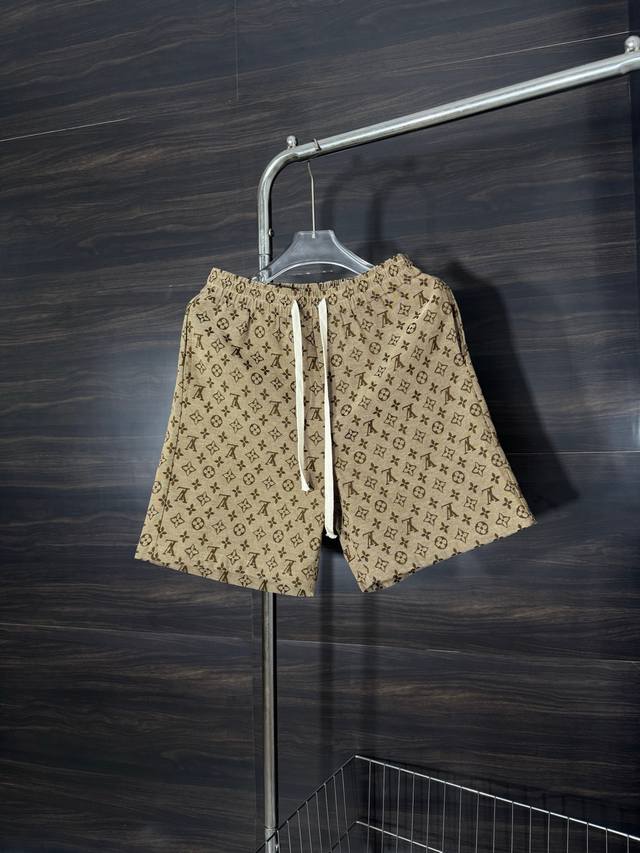 Style: He248 Louis Vuitton-Lv full print jacquard drawstring denim shorts The fa