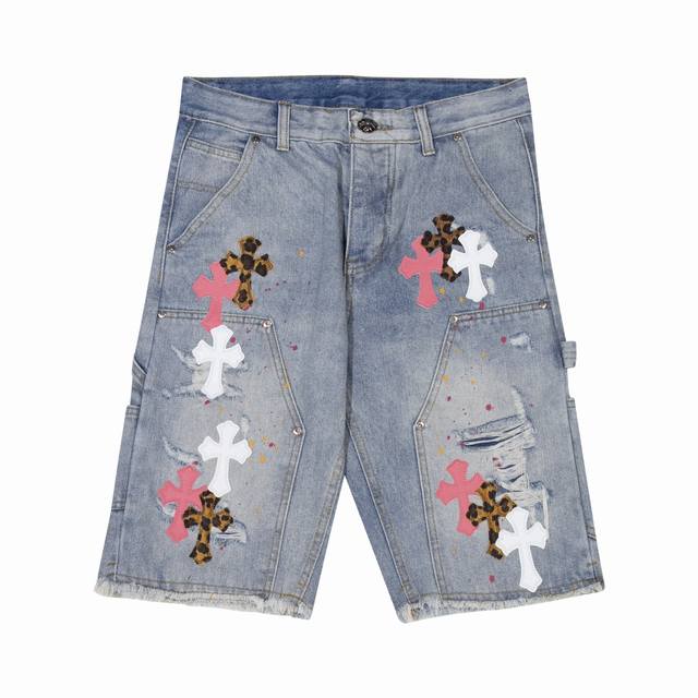 Style No.: D261 Chrome Hearts denim shorts Color: Blue Size: SML Xl Xxl 28 30 33