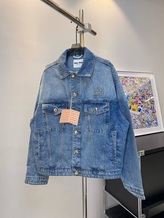 Style number: D215 Miu Miu 24Fw Miu monogram patchwork denim jacket - Made of pu