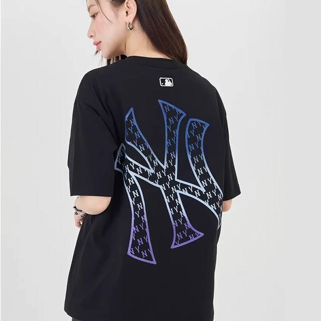 940 counter short-sleeved Ny gradient letters men and women casual loose old flo
