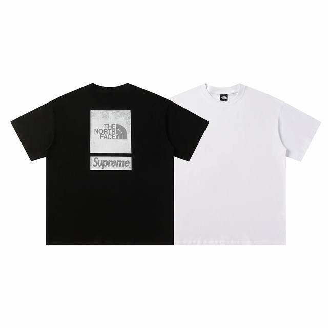 223# Supreme co-branded The North Face high-quality short-sleeves, 260g double y