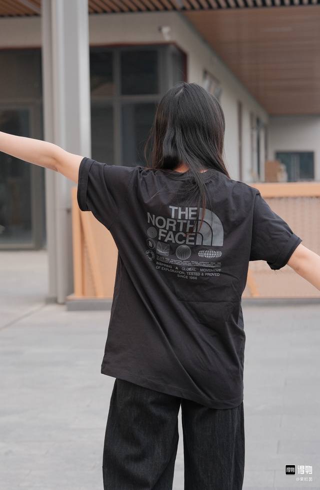 2 The North Face back letter logo print breathable and comfortable short-sleeved