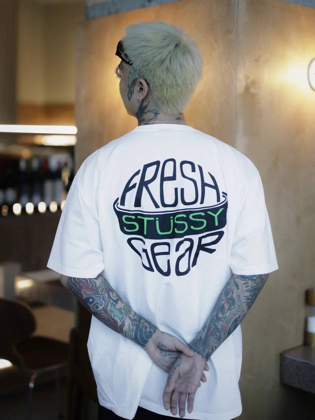 1128 Stussy high-quality short-sleeve, 260g double yarn fabric, available now, l