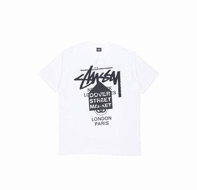 1126 Stussy high-quality short-sleeve, 260g double yarn fabric, available now, l