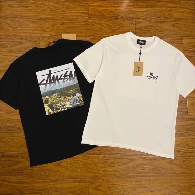 1110 Stussy high-quality short-sleeve, 260g double yarn fabric, available now, l