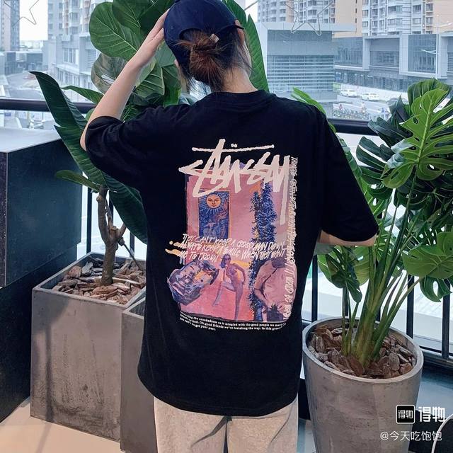 1035# Stussy high quality short sleeves, 260g double yarn fabric, available now,