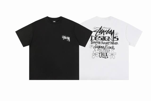 104#Stussy high quality short sleeves, 260g double yarn fabric, available now, l