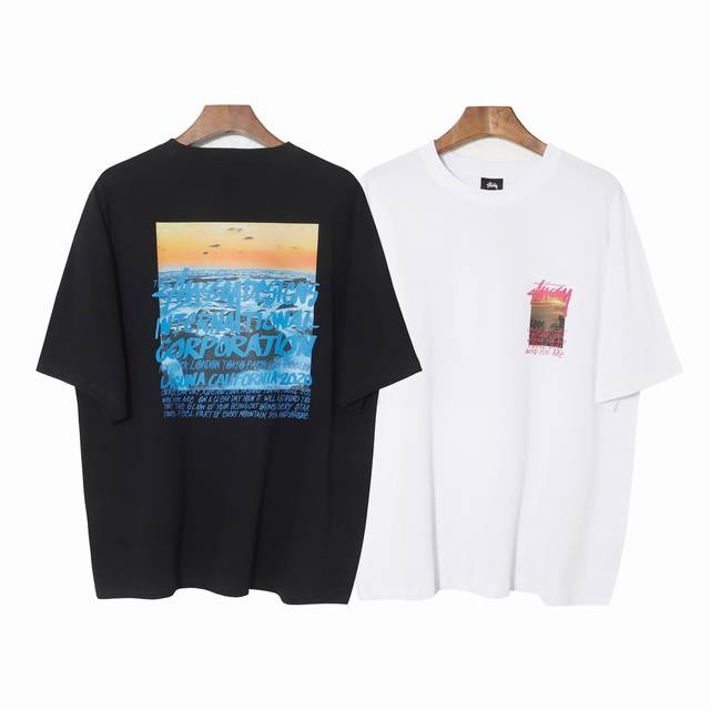 198#Stussy high quality short sleeves, 260g double yarn fabric, available now, l
