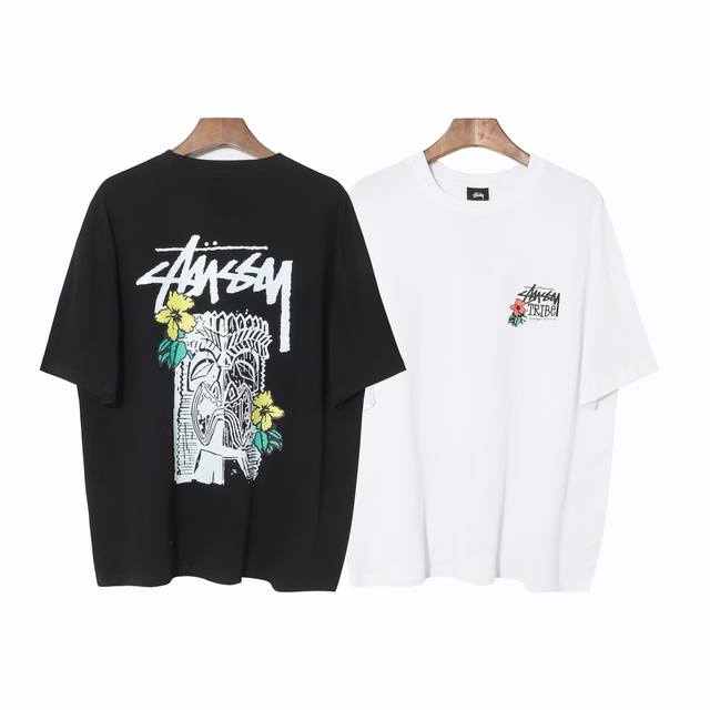 195#Stussy high quality short sleeves, 260g double yarn fabric, available now, l