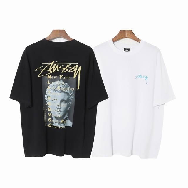 196#Stussy high quality short sleeves, 260g double yarn fabric, available now, l