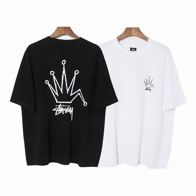 168#Stussy high quality short sleeves, 260g double yarn fabric, available now, l