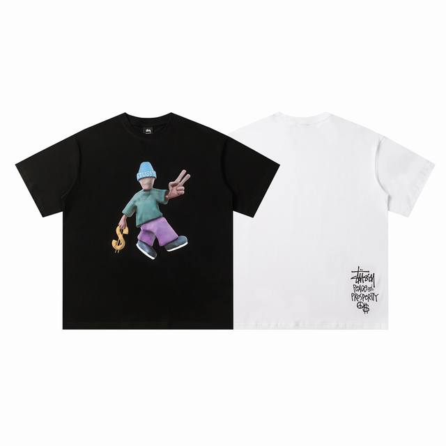 127#Stussy high quality short sleeves, 260g double yarn fabric, available now, l