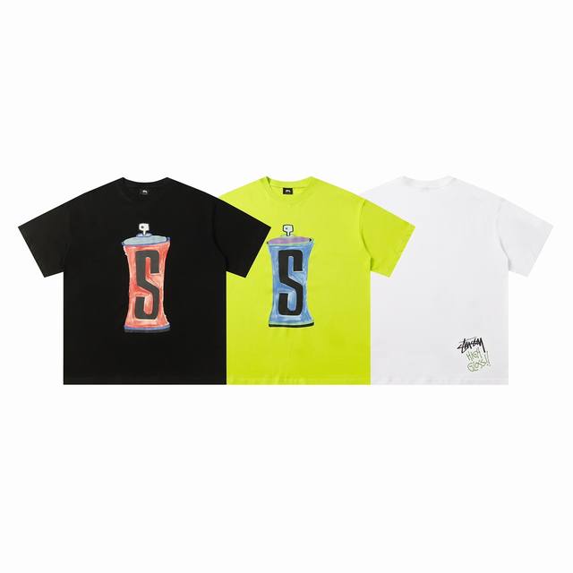 148#Stussy high quality short sleeves, 260g double yarn fabric, available now, l