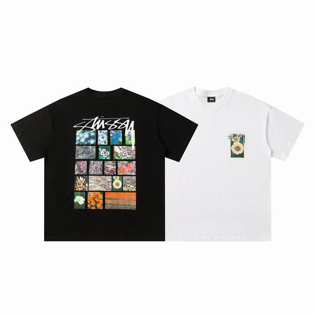 Stussy high-quality short-sleeve, 260g double yarn fabric, available now, loose