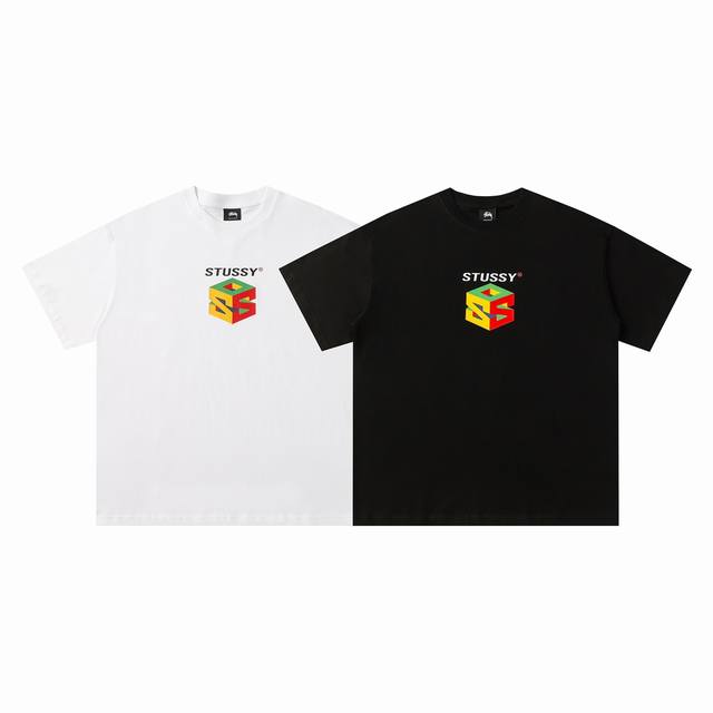 143#Stussy high quality short sleeves, 260g double yarn fabric, available now, l