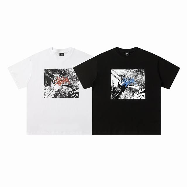 166#Stussy high quality short sleeves, 260g double yarn fabric, available now, l