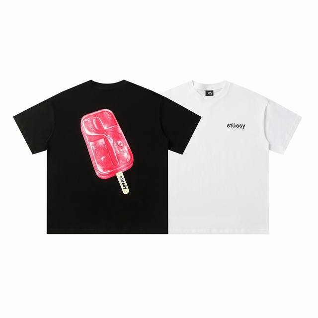 158#Stussy high quality short sleeves, 260g double yarn fabric, available now, l