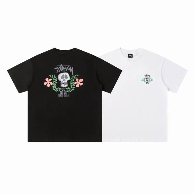 134#Stussy high quality short sleeves, 260g double yarn fabric, available now, l