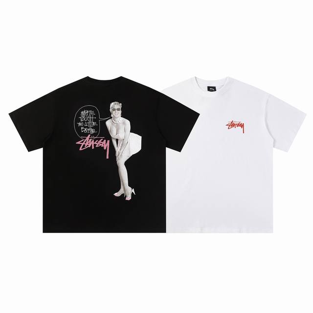 133#Stussy high quality short sleeves, 260g double yarn fabric, available now, l