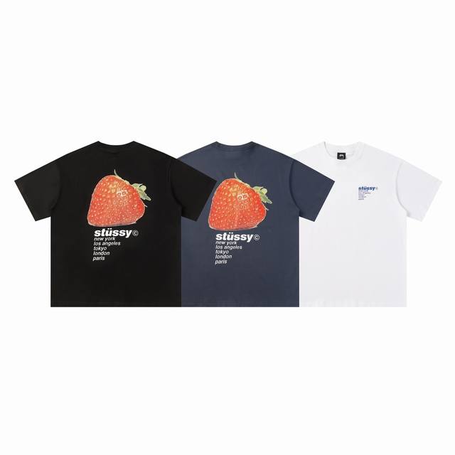 124#Stussy high quality short sleeves, 260g double yarn fabric, available now, l