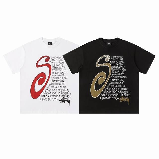 159#Stussy high quality short sleeves, 260g double yarn fabric, available now, l