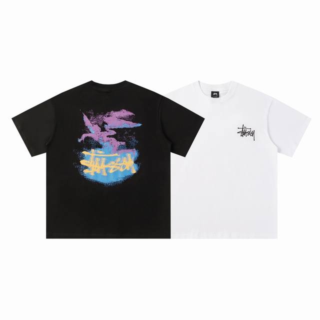 141#Stussy high quality short sleeves, 260g double yarn fabric, available now, l
