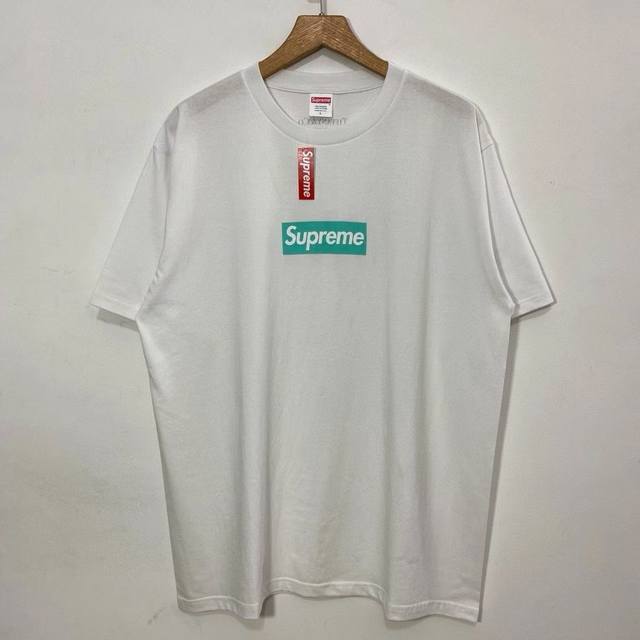 860 Supreme Week 12 Xtiffany & Co. Tiffany joint model Box Logo Tee round neck s