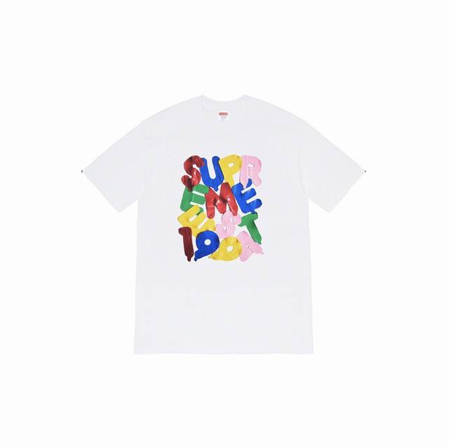 856 Supreme Week 1 Balloons Tee Balloon style Logo round neck short-sleeved T-sh