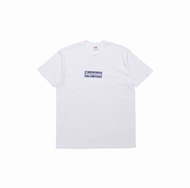 852 Supreme Week 17 Bandana Box Logo Tee Cashew Flower Logo Short Sleeve T-shirt