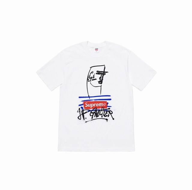 843 Supreme Ss19 X Jean Paul Gaultier Tee Black Joint Graffiti Print Short Sleev