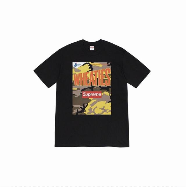 832 Supreme Week 6 X Wheaties joint model oatmeal print round neck pullover shor