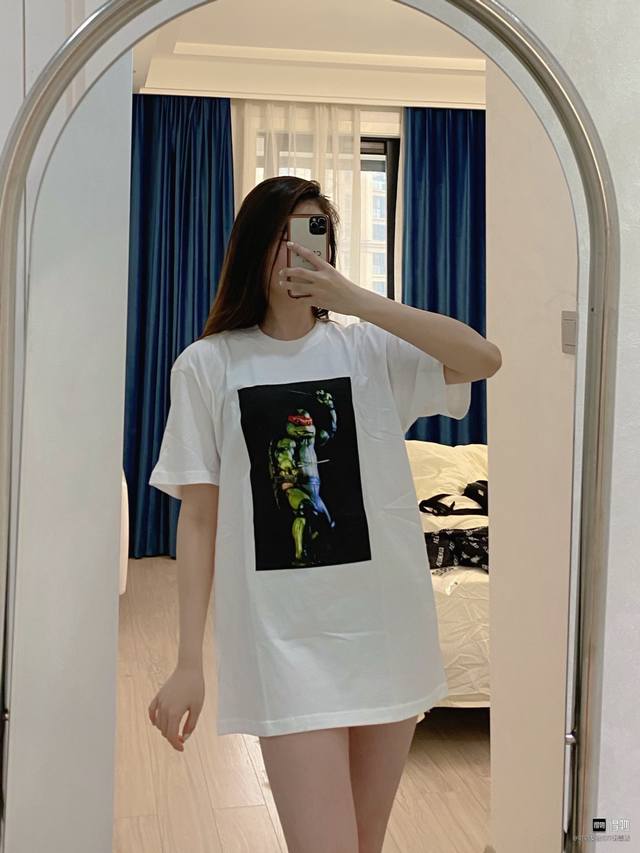 8022 Supreme Week 1 Raphael Tee Ninja Turtles Printed Round Neck Loose Short Sle