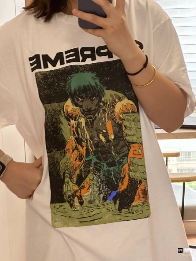 8018 Supreme Ss23 Week9 Ronin Tee Werewolf pattern printed short-sleeved T-shirt