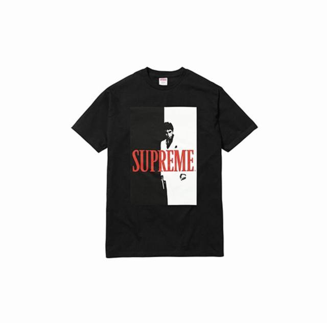 889 Supreme Fw17 Scarface Split Tee White Joint Scarface Short Sleeve T-shirt Un