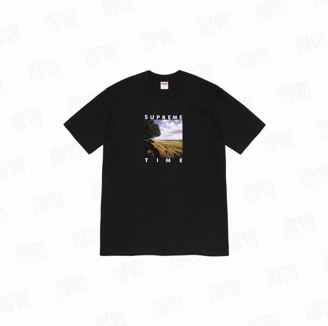 887 Supreme Week 8 Time Tee Countryside landscape pattern letter short-sleeved T
