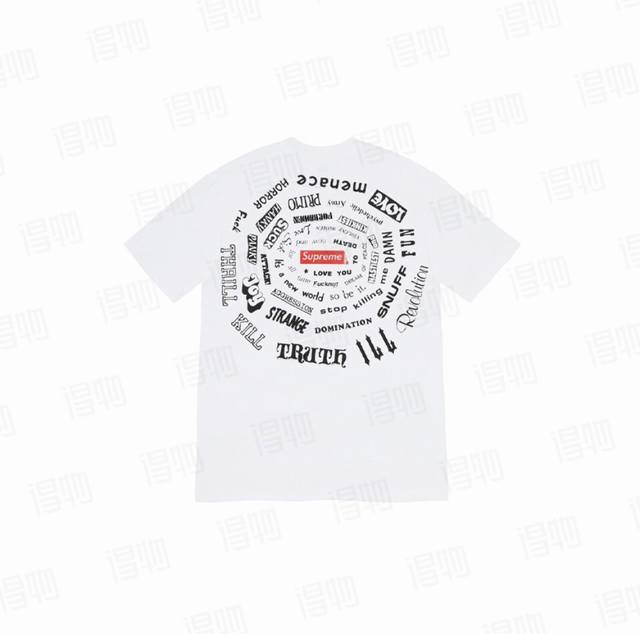 883 Supreme Ss21 Spiral Tee Spiral Letter Short Sleeve T-shirt Unisex Size Smlxl