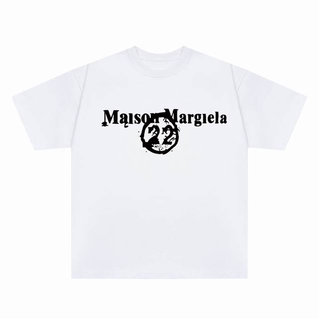 521 Maison Margiela Mm6 digital direct printing short-sleeved T-shirt, loose lar