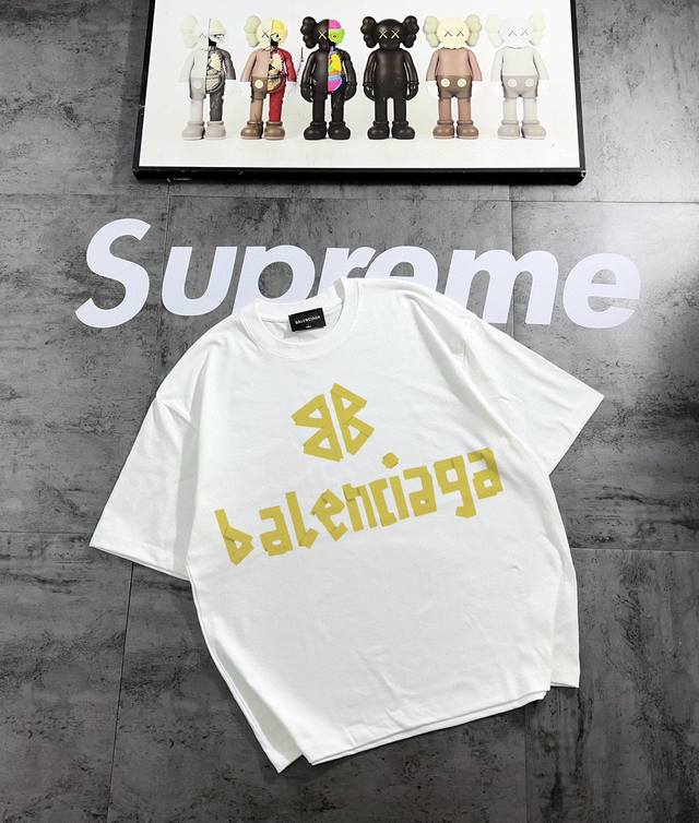 Style A274# Balenciaga series counter retro couple print short-sleeved T-shirt w