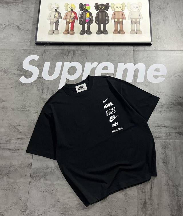 Model No. A251# Nike letter series counter retro couple print short-sleeved T-sh