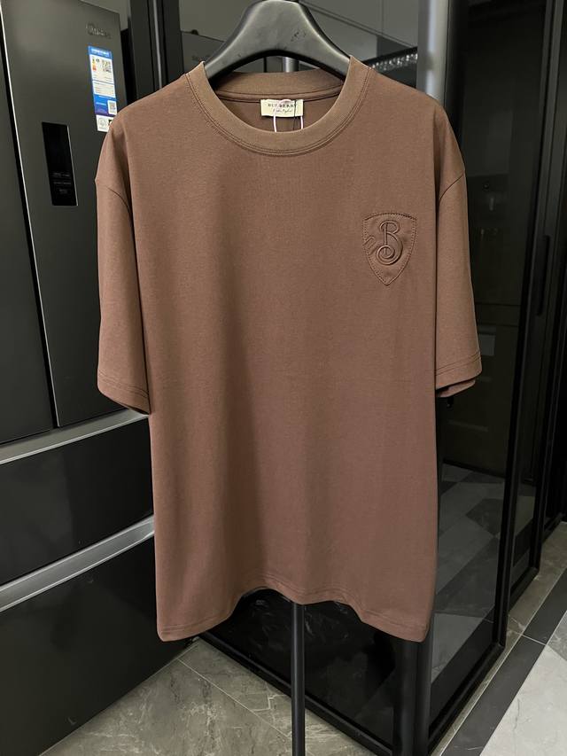 The next day Burberry 25Ss Equestrian Knight Shield Logo Embroidered Short Sleev