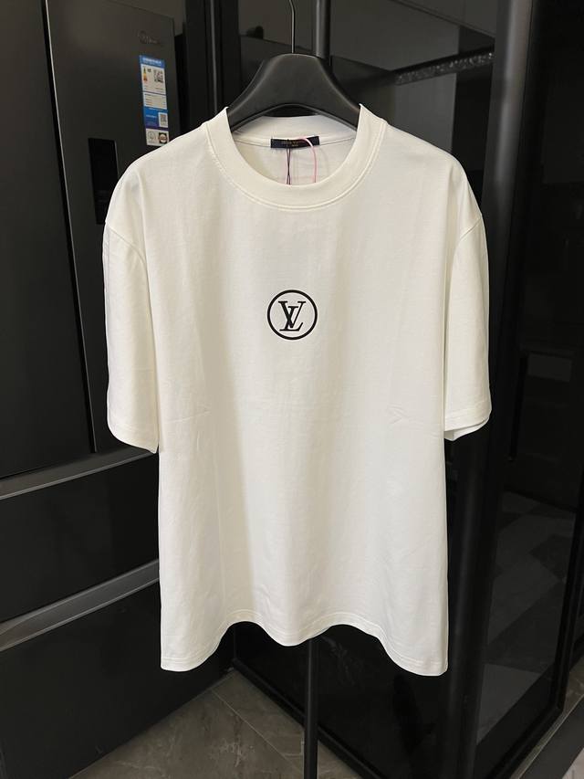 The next day Louis Vuitton 25Ss chest circle letter print short sleeve white hig