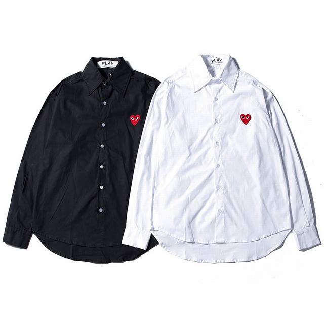 Style: 001 Play solid color long sleeve unisex couple shirt Color: black white S