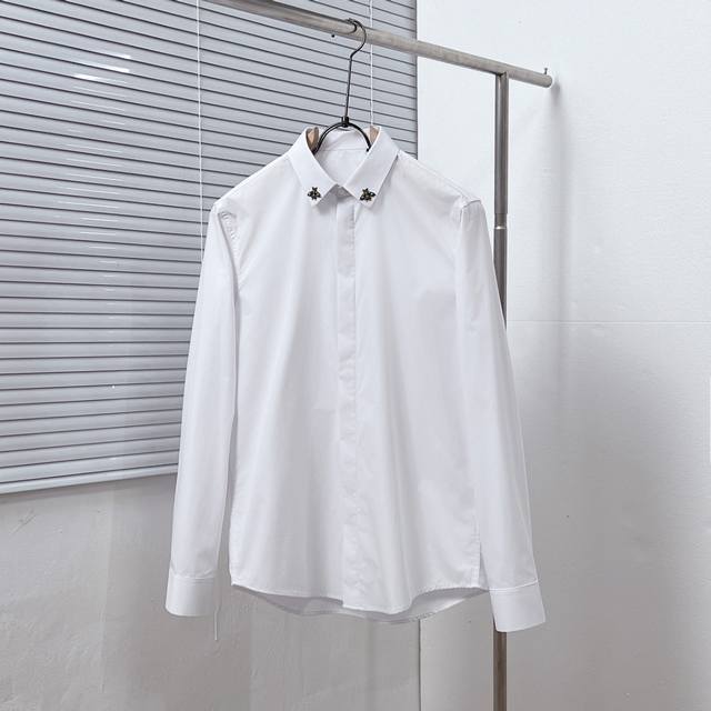 Running model real price Gu Gucci collar retro metal bee logo shirt, counter cus