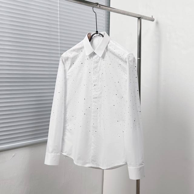 Givench* Givenchy all-over rhinestone design shirt Size: M-3Xl Color: Black and