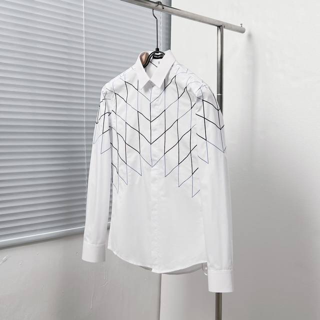 Neil Barre* Niobe Knight Diamond Grid Colorblock Embroidery Shirt Size: M-3Xl Co