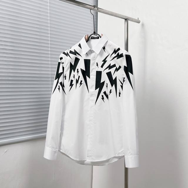 Neil Barre* Niobe Knight Classic Lightning Print Shirt Size: M-3Xl Color: Black